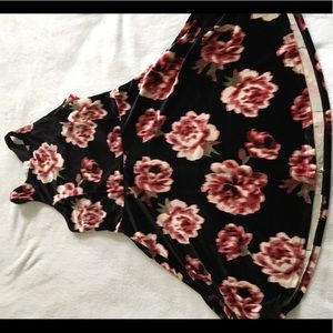 Velvet floral print dress, size L